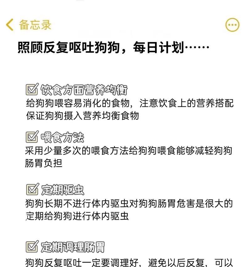 深入了解狗狗呕吐的原因，喂狗狗只需让其八分饱（探究狗狗呕吐的常见原因及正确喂养方法）